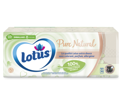 Papier toilette et mouchoirs Lotus PureNatural
