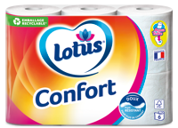 Papier toilette Lotus Confort Rose ou Blanc