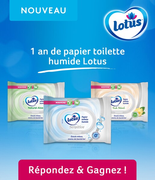 Gagnez 1 an de papier toilette humide Lotus !